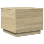 Mesa de centro con luces LED roble Sonoma 50x50x40 cm de vidaXL, Mesas de centro - Ref: Foro24-839870, Precio: 46,66 €, Descu...