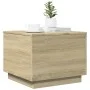 Coffee table with LED lights Sonoma oak 50x50x40 cm by vidaXL, Coffee table - Ref: Foro24-839870, Price: 47,47 €, Discount: %