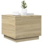Mesa de centro con luces LED roble Sonoma 50x50x40 cm de vidaXL, Mesas de centro - Ref: Foro24-839870, Precio: 46,66 €, Descu...