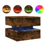 Mesa de centro con luces LED roble ahumado 50x50x40 cm de vidaXL, Mesas de centro - Ref: Foro24-839858, Precio: 55,83 €, Desc...