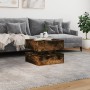 Mesa de centro con luces LED roble ahumado 50x50x40 cm de vidaXL, Mesas de centro - Ref: Foro24-839858, Precio: 55,83 €, Desc...