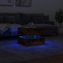 Mesa de centro con luces LED roble ahumado 50x50x40 cm de vidaXL, Mesas de centro - Ref: Foro24-839858, Precio: 55,83 €, Desc...
