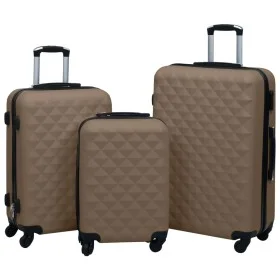 Juego de maletas rígidas con ruedas 3 piezas ABS marrón de vidaXL, Maletas - Ref: Foro24-92418, Precio: 138,93 €, Descuento: %