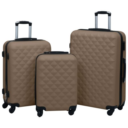 Juego de maletas rígidas con ruedas 3 piezas ABS marrón de vidaXL, Maletas - Ref: Foro24-92418, Precio: 136,10 €, Descuento: %