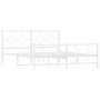 Estructura cama metal con cabecero y estribo blanco 160x200 cm de vidaXL, Camas y somieres - Ref: Foro24-376296, Precio: 117,...