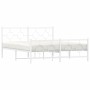 Estructura cama metal con cabecero y estribo blanco 160x200 cm de vidaXL, Camas y somieres - Ref: Foro24-376296, Precio: 117,...