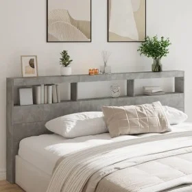 Betongraues Kopfteil mit LED-Licht 220x17x102 cm von vidaXL, Kopf- und Fußteile - Ref: Foro24-839227, Preis: 100,58 €, Rabatt: %