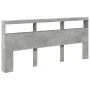 Concrete gray headboard with LED light 220x17x102 cm by vidaXL, Headboards and footboards - Ref: Foro24-839227, Price: 100,58...
