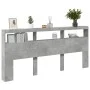 Concrete gray headboard with LED light 220x17x102 cm by vidaXL, Headboards and footboards - Ref: Foro24-839227, Price: 100,58...