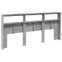 Cabecero de cama con luz LED gris hormigón 220x17x102 cm de vidaXL, Cabeceros y pies de cama - Ref: Foro24-839227, Precio: 10...