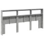 Cabecero de cama con luz LED gris hormigón 220x17x102 cm de vidaXL, Cabeceros y pies de cama - Ref: Foro24-839227, Precio: 10...