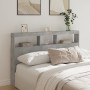 Cabecero de cama con luz LED gris hormigón 160x17x102 cm de vidaXL, Cabeceros y pies de cama - Ref: Foro24-839206, Precio: 92...