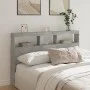 Concrete gray bed headboard with LED light 160x17x102 cm by vidaXL, Headboards and footboards - Ref: Foro24-839206, Price: 91...