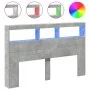 Bettkopfteil in Betongrau mit LED-Licht, 160 x 17 x 102 cm von vidaXL, Kopf- und Fußteile - Ref: Foro24-839206, Preis: 91,15 ...