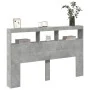 Bettkopfteil in Betongrau mit LED-Licht, 160 x 17 x 102 cm von vidaXL, Kopf- und Fußteile - Ref: Foro24-839206, Preis: 91,15 ...