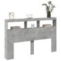 Cabecero de cama con luz LED gris hormigón 160x17x102 cm de vidaXL, Cabeceros y pies de cama - Ref: Foro24-839206, Precio: 92...