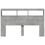 Cabecero de cama con luz LED gris hormigón 160x17x102 cm de vidaXL, Cabeceros y pies de cama - Ref: Foro24-839206, Precio: 91...