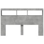 Cabecero de cama con luz LED gris hormigón 160x17x102 cm de vidaXL, Cabeceros y pies de cama - Ref: Foro24-839206, Precio: 92...