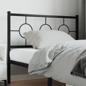 Black metal headboard 107 cm by vidaXL, Headboards and footboards - Ref: Foro24-376256, Price: 39,03 €, Discount: %