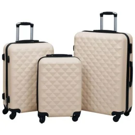 Juego de maletas rígidas con ruedas 3 piezas ABS dorado de vidaXL, Maletas - Ref: Foro24-92416, Precio: 136,65 €, Descuento: %