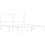 Estructura de cama de metal con cabecero blanca 140x190 cm de vidaXL, Camas y somieres - Ref: Foro24-376275, Precio: 99,35 €,...