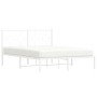 Estructura de cama de metal con cabecero blanca 140x190 cm de vidaXL, Camas y somieres - Ref: Foro24-376275, Precio: 99,35 €,...
