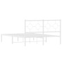 Estructura de cama de metal con cabecero blanca 140x190 cm de vidaXL, Camas y somieres - Ref: Foro24-376275, Precio: 99,35 €,...