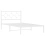 Estructura cama metal con cabecero y pie cama blanca 107x203 cm de vidaXL, Camas y somieres - Ref: Foro24-376289, Precio: 81,...