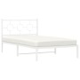 Estructura cama metal con cabecero y pie cama blanca 107x203 cm de vidaXL, Camas y somieres - Ref: Foro24-376289, Precio: 81,...