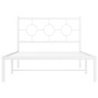 Estructura cama metal con cabecero y pie cama blanca 107x203 cm de vidaXL, Camas y somieres - Ref: Foro24-376289, Precio: 81,...