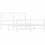 Estructura cama metal con cabecero y estribo blanco 140x200 cm de vidaXL, Camas y somieres - Ref: Foro24-376294, Precio: 113,...