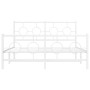 Estructura cama metal con cabecero y estribo blanco 140x200 cm de vidaXL, Camas y somieres - Ref: Foro24-376294, Precio: 113,...