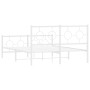 Estructura cama metal con cabecero y estribo blanco 140x200 cm de vidaXL, Camas y somieres - Ref: Foro24-376294, Precio: 113,...
