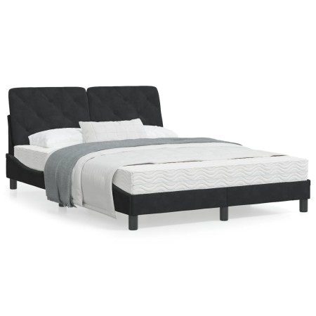 Estructura de cama con luces LED terciopelo negro 140x190 cm de vidaXL, Camas y somieres - Ref: Foro24-3213851, Precio: 202,1...