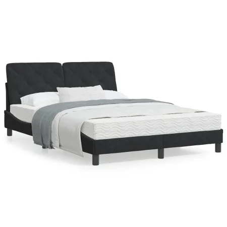 Estructura de cama con luces LED terciopelo negro 140x190 cm de vidaXL, Camas y somieres - Ref: Foro24-3213851, Precio: 206,8...