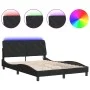 Estructura de cama con luces LED terciopelo negro 140x190 cm de vidaXL, Camas y somieres - Ref: Foro24-3213851, Precio: 206,8...