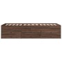 Tumbona con cajones madera ingeniería roble marrón 90x200 cm de vidaXL, Camas y somieres - Ref: Foro24-3280880, Precio: 214,4...