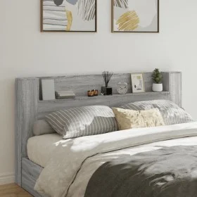 Cabecero de cama con LED gris Sonoma 200x16,5x103,5 cm de vidaXL, Cabeceros y pies de cama - Ref: Foro24-839271, Precio: 112,...