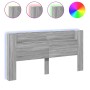 Cabecero de cama con LED gris Sonoma 200x16,5x103,5 cm de vidaXL, Cabeceros y pies de cama - Ref: Foro24-839271, Precio: 113,...