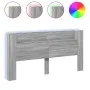 Cabecero de cama con LED gris Sonoma 200x16,5x103,5 cm de vidaXL, Cabeceros y pies de cama - Ref: Foro24-839271, Precio: 112,...