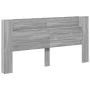 Cabecero de cama con LED gris Sonoma 200x16,5x103,5 cm de vidaXL, Cabeceros y pies de cama - Ref: Foro24-839271, Precio: 112,...