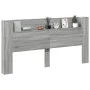 Cabecero de cama con LED gris Sonoma 200x16,5x103,5 cm de vidaXL, Cabeceros y pies de cama - Ref: Foro24-839271, Precio: 112,...