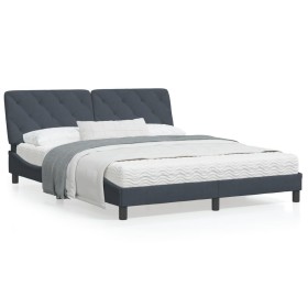 Estructura cama con cabecero terciopelo gris oscuro 160x200 cm de vidaXL, Camas y somieres - Ref: Foro24-3207930, Precio: 253...