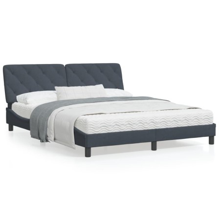 Estructura cama con cabecero terciopelo gris oscuro 160x200 cm de vidaXL, Camas y somieres - Ref: Foro24-3207930, Precio: 253...