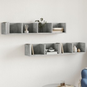 Muebles de pared 2 unidades gris hormigón 99x18x16,5 cm de vidaXL, Estantes y estanterías - Ref: Foro24-840450, Precio: 37,24...