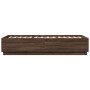Estructura de cama madera de ingeniería roble marrón 90x200 cm de vidaXL, Camas y somieres - Ref: Foro24-3209729, Precio: 116...