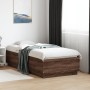Estructura de cama madera de ingeniería marrón roble 90x190 cm de vidaXL, Camas y somieres - Ref: Foro24-3209757, Precio: 112...