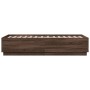 Estructura de cama madera de ingeniería marrón roble 90x190 cm de vidaXL, Camas y somieres - Ref: Foro24-3209757, Precio: 112...