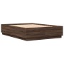 Estructura de cama madera de ingeniería marrón roble 120x200 cm de vidaXL, Camas y somieres - Ref: Foro24-3209715, Precio: 15...