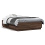 Estructura de cama madera de ingeniería marrón roble 140x190 cm de vidaXL, Camas y somieres - Ref: Foro24-3209736, Precio: 15...